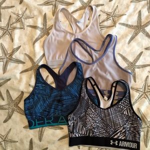 Bundle of 4 Under Armour sports bras